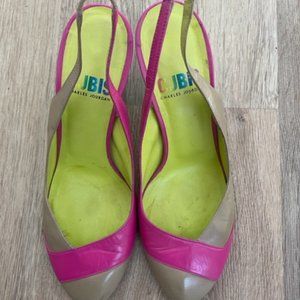 Women Open Heel Italian Made Dressy Leather Shoes Size 7